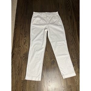 Caslon Stretch Cotton Chino Pants Pockets Straight Comfy White Size 8
